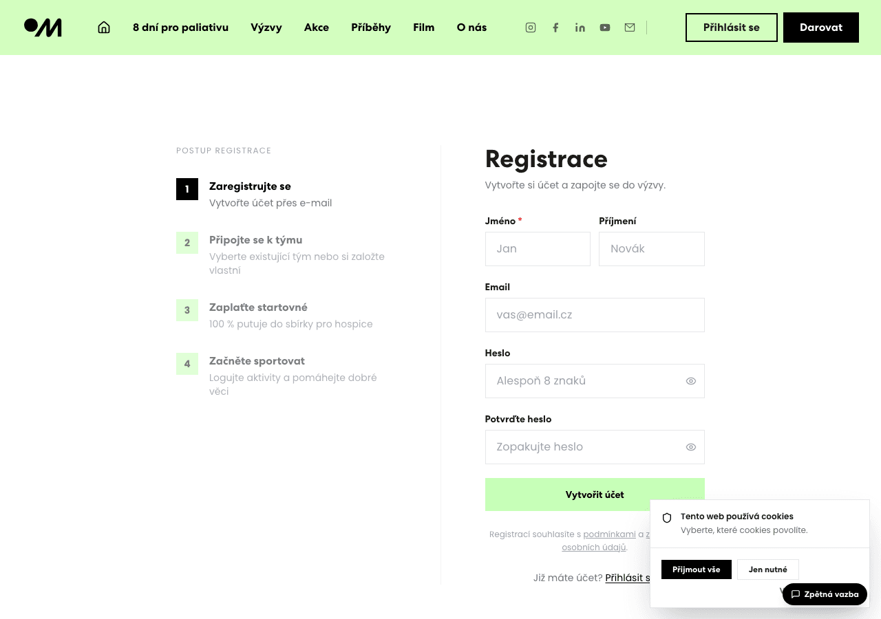Registrační formulář